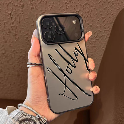 【カスタムNAMEシリーズ】ビッグ筆記体ネーム マットカラーケース｜iPhone対応 #241010