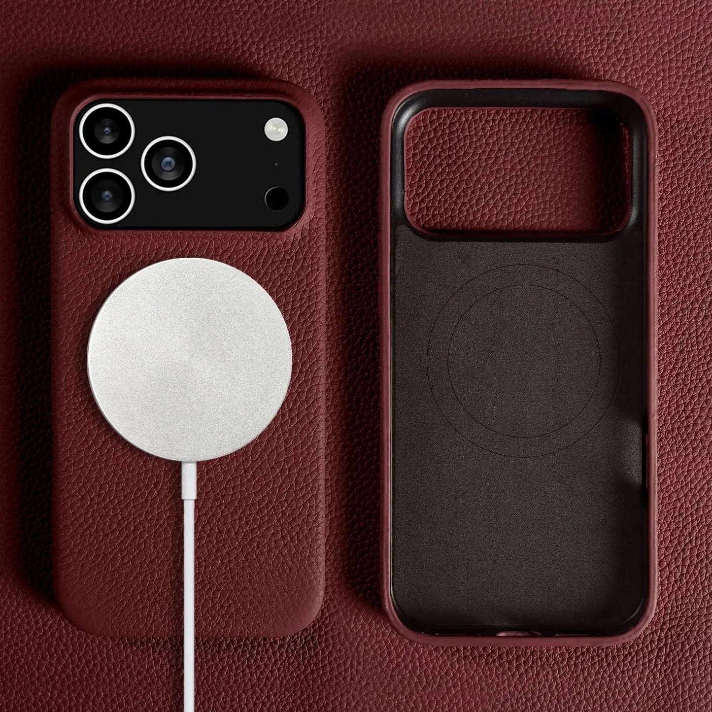 【Magnet内蔵】リアルレザー シンプル ハイグレード スマホケース｜iPhone対応 #241017