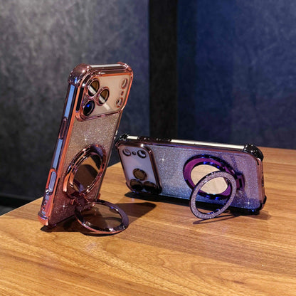 【グリッターシリーズ】キラキララメ＆リングスタンド付き 高級感スマホケース｜iPhone対応 #251119