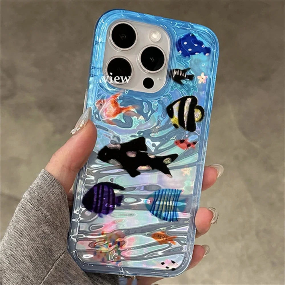 【アクアリウム】お魚デザイン スマホケース｜iPhone対応 #250620