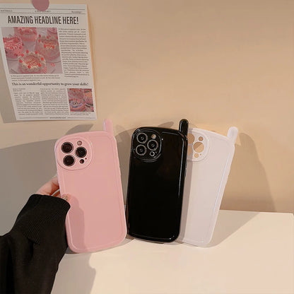 【アンテナ風デザイン】つるんとシリコン｜iPhoneケース #250503