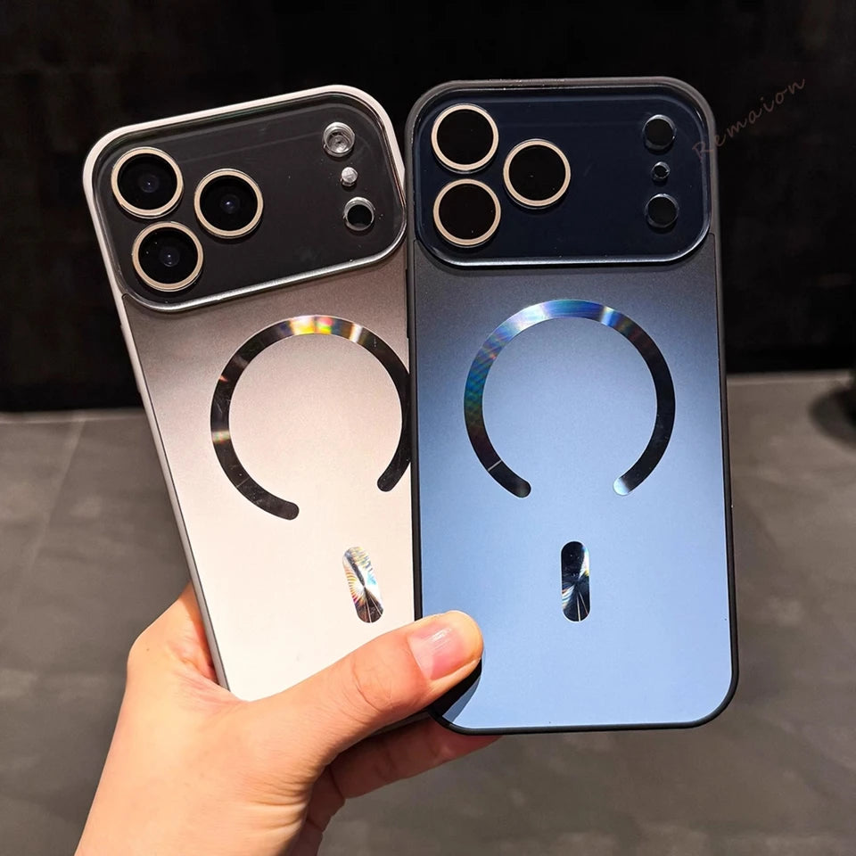 メタリックリング Magnet内蔵 iPhoneケース｜ミラー調・スタイリッシュ #240316