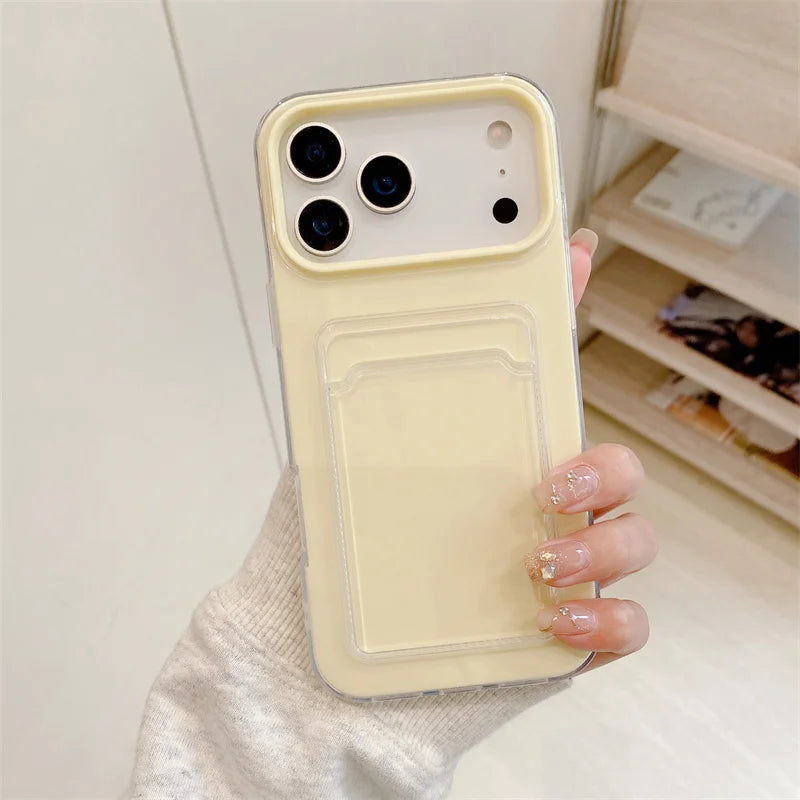 【クリアポケットシリーズ】推しフォト カード収納可能 シンプル 透明 クリアスマホケース｜iPhone対応 #251123