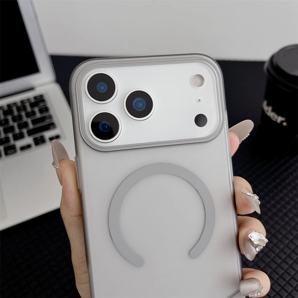 バイカラー Magnet内蔵 シンプル配色デザイン iPhoneケース｜くすみカラー・ミニマル #231111