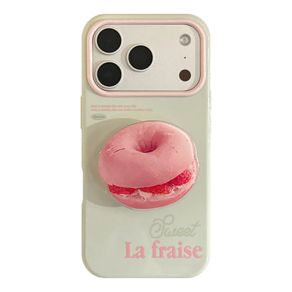 スイーツグリップ付き iPhoneケース｜立体デザイン スマホケース パン・ベーグル・ドーナツ・デニッシュ #260072