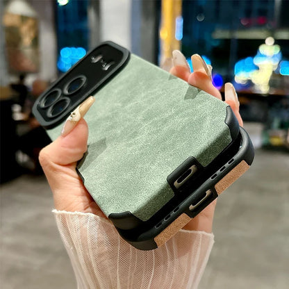 【ヴィンテージレザー】高級 PUレザー調 シンプル 耐衝撃 スマホケース｜iPhone対応 #250415