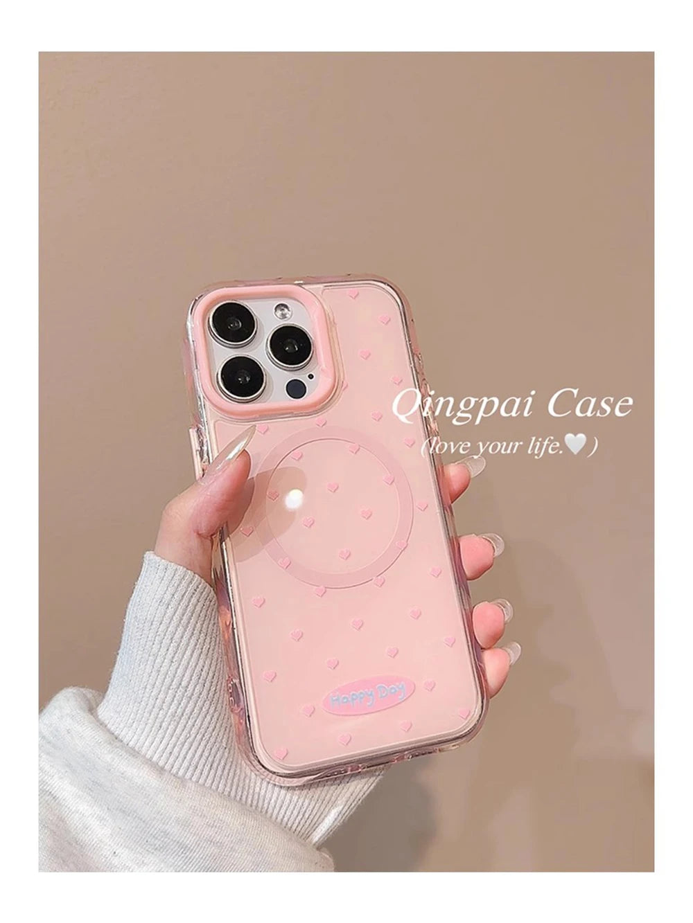 【ハートスタンド付き】クリアスマホケース｜iPhone対応 #250501