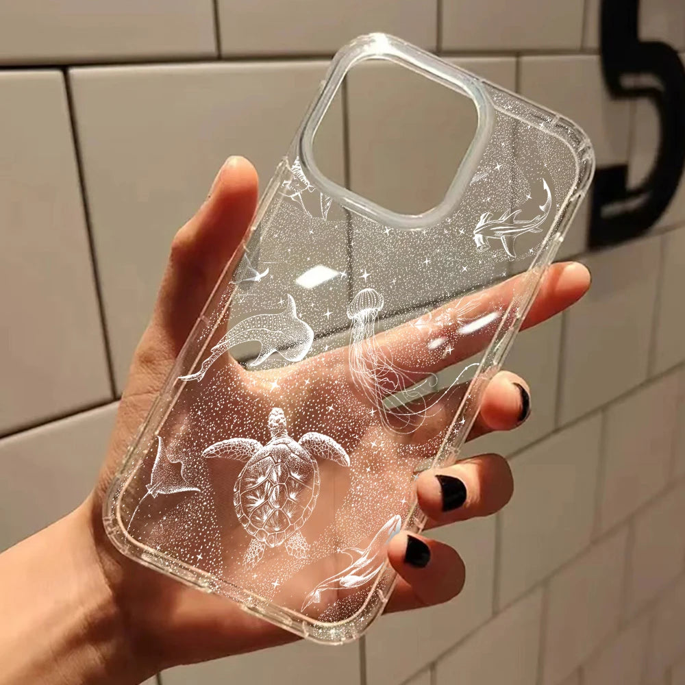 海の生き物 クリア 透け感デザイン iPhoneケース｜シンプル・ナチュラル #260091