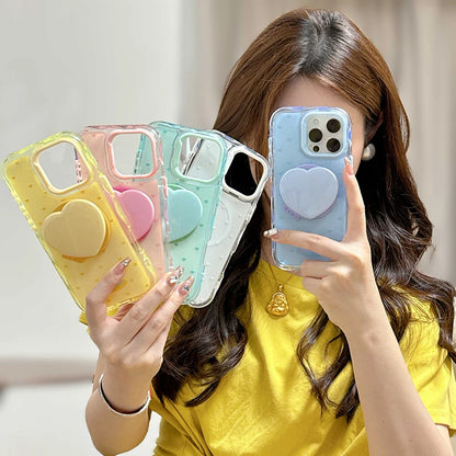 【ハートスタンド付き】クリアスマホケース｜iPhone対応 #250501