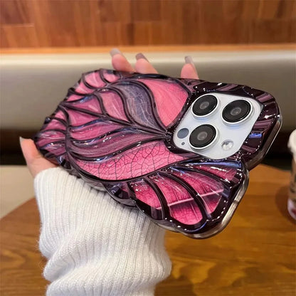 【ステンドグラス風】ラメ×立体ウェーブライン カラフル ゴールドライン スマホケース｜iPhone対応 #250617