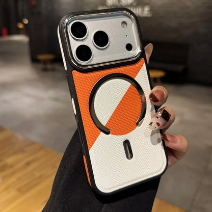 バイカラーレザー調 アーマー Magnet内蔵 iPhoneケース｜カメラ保護・スポーティクール #260014