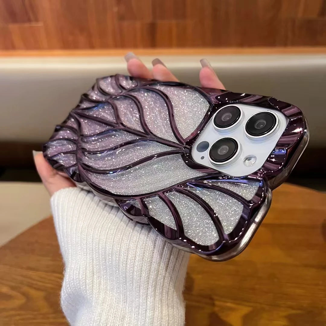 【グリッターツイストライン】ラメ×立体ウェーブライン スマホケース｜iPhone対応 #250617