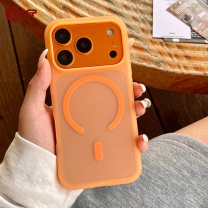 Magnet内蔵 マットカラー 半透明 iPhoneケース｜耐衝撃 #240421