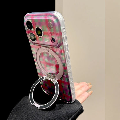 【カラフル】チェック柄 リングスタンド Magnet内蔵 iPhoneケース｜韓国っぽ・ちゅるん PCA #261288