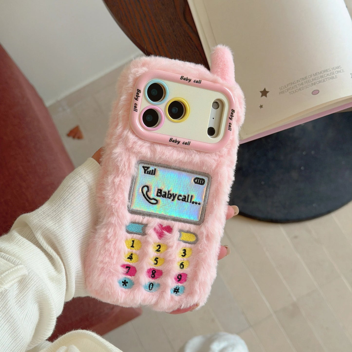 もこもこ ぬいぐるみ風 電話デザイン 韓国 かわいい｜iPhoneケース#260503