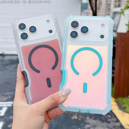 【ワイヤレス充電対応シリーズ】グラデーションカラー 反射 クリア おしゃれスマホケース｜iPhone対応 #251101