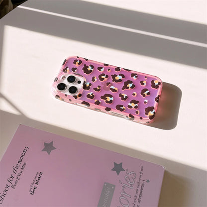 レオパードグラデーション iPhoneケース｜ヒョウ柄 オーロラカラー・トレンドデザイン #240317