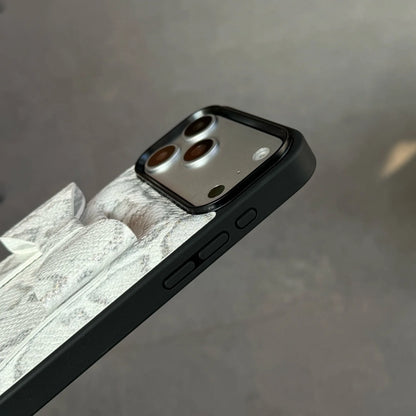 【立体リボン】スネーク ヘビ柄 レザー調 スマホケース｜iPhone対応 #260202