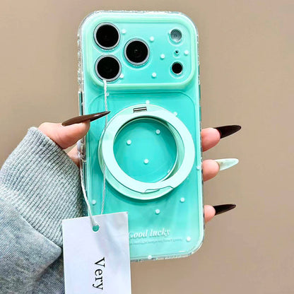 パステルグラデ 水玉 ドット 折りたたみリング付き｜ iPhoneケース #231231