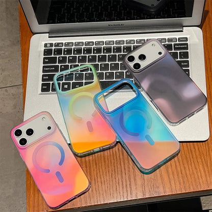 マルチカラー グラデーション Magnet対応 クリア iPhoneケース #240114