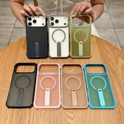 【Magnet内蔵】半透明 マットカラー スタンド付き スマホケース｜iPhone対応 #251209