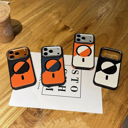 バイカラーレザー調 アーマー Magnet内蔵 iPhoneケース｜カメラ保護・スポーティクール #260014