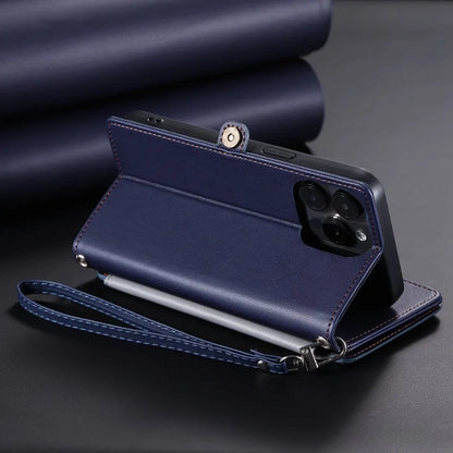 【ブックスタイル】シンプル レザー調 財布一体型 ブックスタイル 手帳型 iPhoneケース｜ショルダー対応 #240126