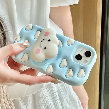 【クラウドシリーズ】3D雲モチーフ ポップデザイン スマホケース｜iPhone対応 #250824