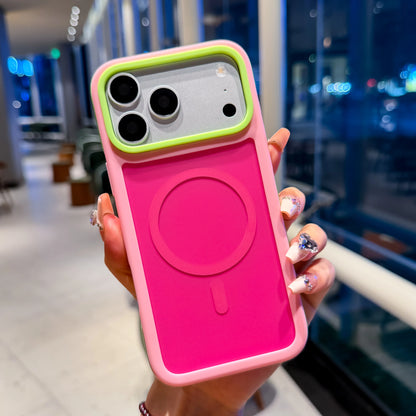 【ハンドストラップ付き】バイカラー マグネット内蔵 iPhoneケース（全5色） カジュアル・スポーティー PCA #261181
