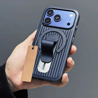 スライド式スタンド シンプル ストライプデザイン iPhoneケース｜背面ホールド付き #240121