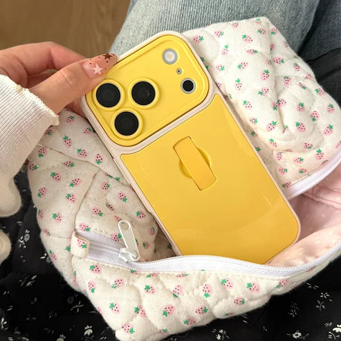 シンプルパステルカラーバンパー 伸縮バンド付 iPhoneケース #231110