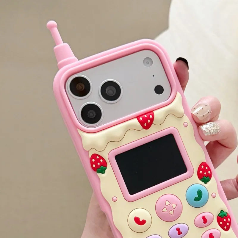 ガラケー風デザイン iPhoneケース 全2色 ユニーク・レトロ・ポップ #261156