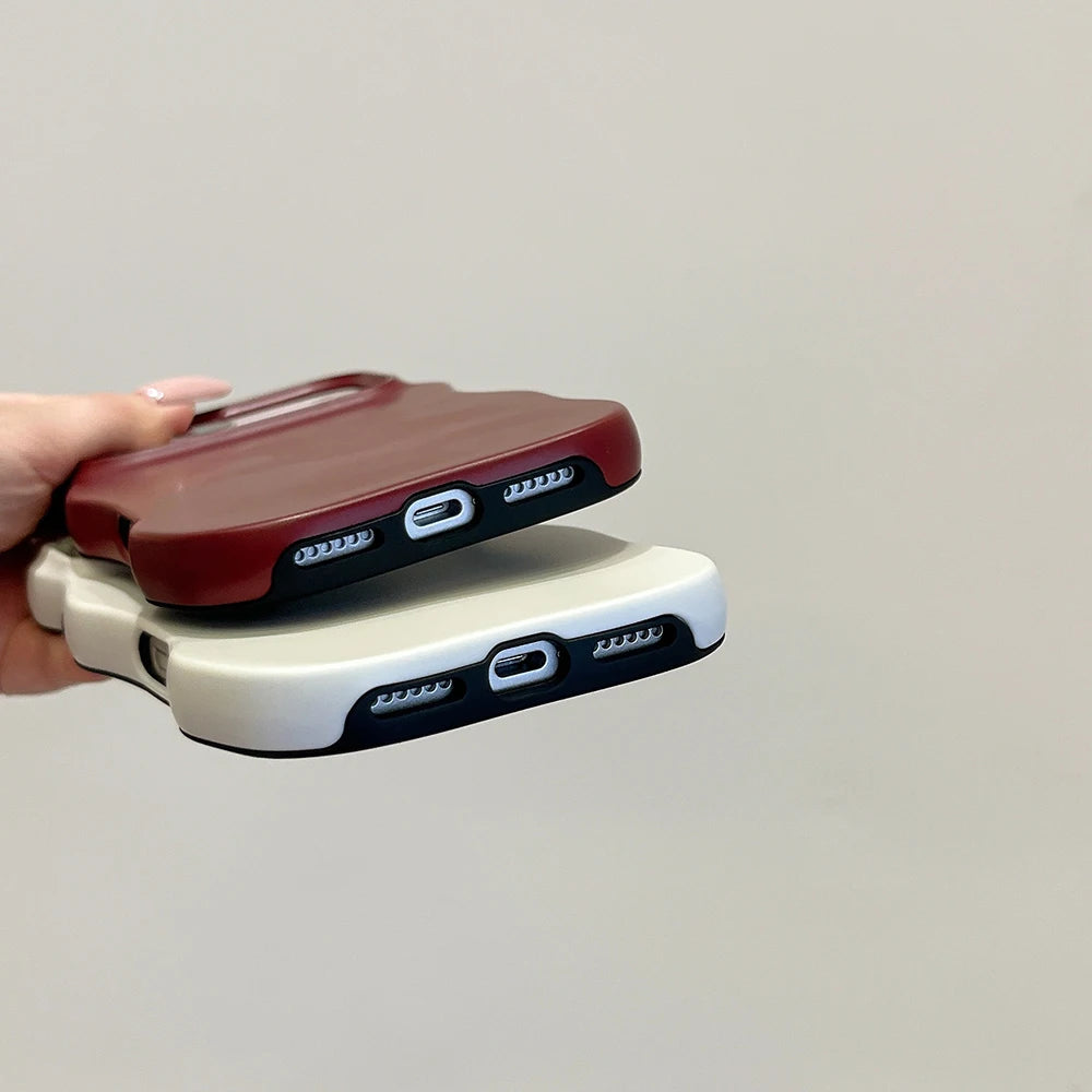 シンプル  無地 ウェーブフレーム iPhoneケース ソフトケース #260317