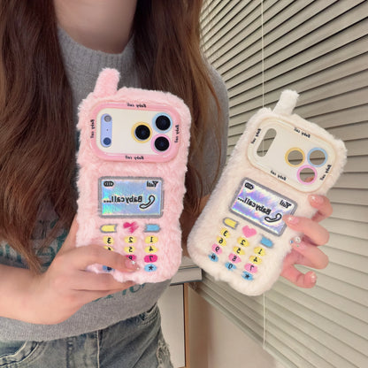 もこもこ ぬいぐるみ風 電話デザイン 韓国 かわいい｜iPhoneケース#260503