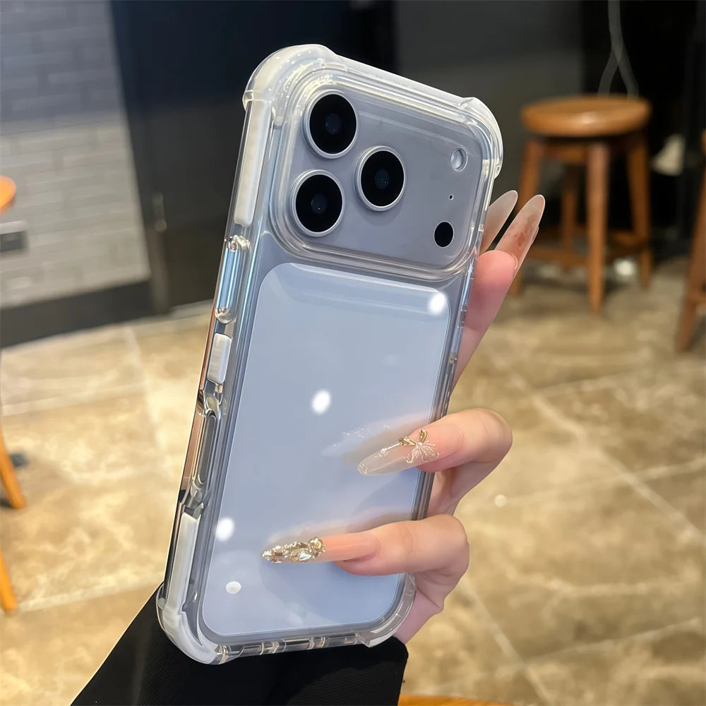 【耐衝撃 クリア】滑り止めフレーム バンパー 透明 アクリル アーマー スマホケース｜iPhone対応 #250425