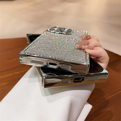 【スクエアシリーズ】グリッターラメ キラキラ スマホケース｜iPhone対応 #250821