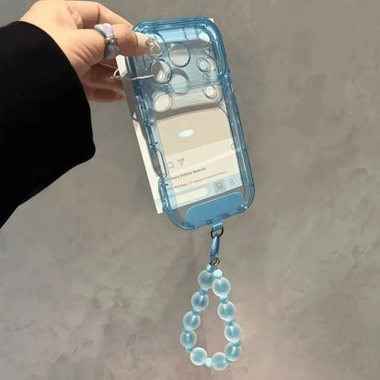 キャンディカラー クリア ビーズストラップ付き iPhoneケース｜ちゅるん・透明感 #261251