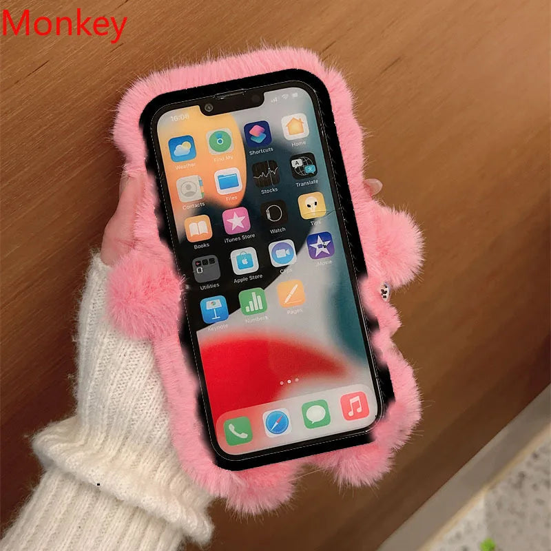 【ふわもこモンスター】マグネット付き ペアにおすすめ 立体ぬいぐるみ スマホケース｜iPhone対応 #241120