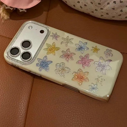 【カラフル】 ラメフラワー iPhoneケース｜キラキラデザイン #230821