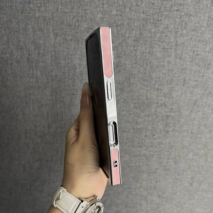 【スクエアシリーズ】 ヒョウ柄 レオパード メタリックフレーム スクエア スマホケース｜iPhone対応 #250815