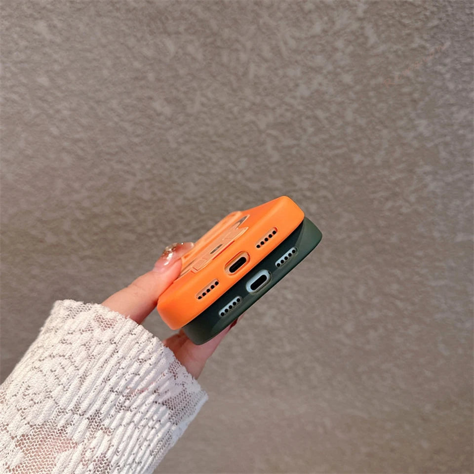 【折りたたみスタンド】シンプルカラー iPhoneケース #260131