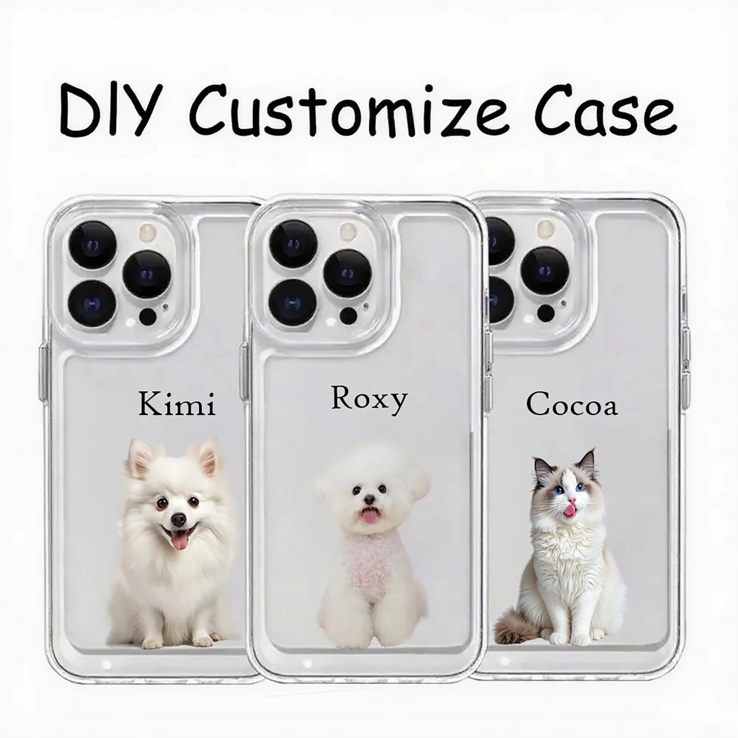 【カスタムNAMEシリーズ】ペット写真 × カスタム ネーム 印字 クリア フォトケース｜iPhone対応 #241008