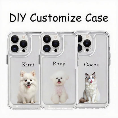 【カスタムNAMEシリーズ】ペット写真 × カスタム ネーム 印字 クリア フォトケース｜iPhone対応 #241008