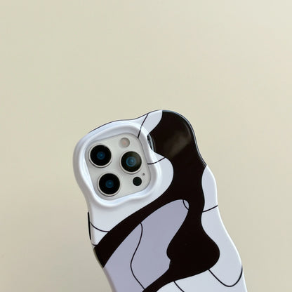 【モノトーンシリーズ】個性派アートライン モダンモノクロデザイン スマホケース｜iPhone対応 #251018