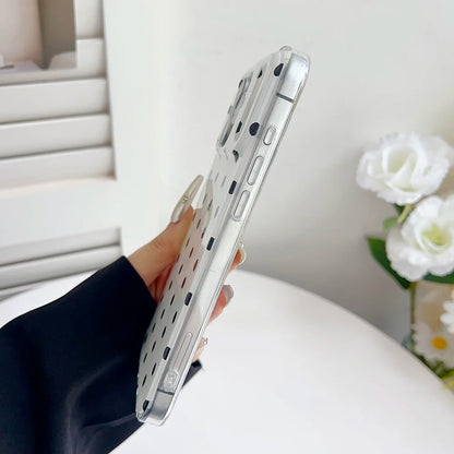 ドット柄 水玉 Magnet内蔵 iPhoneケース｜クリアベース・ポップデザイン #260104