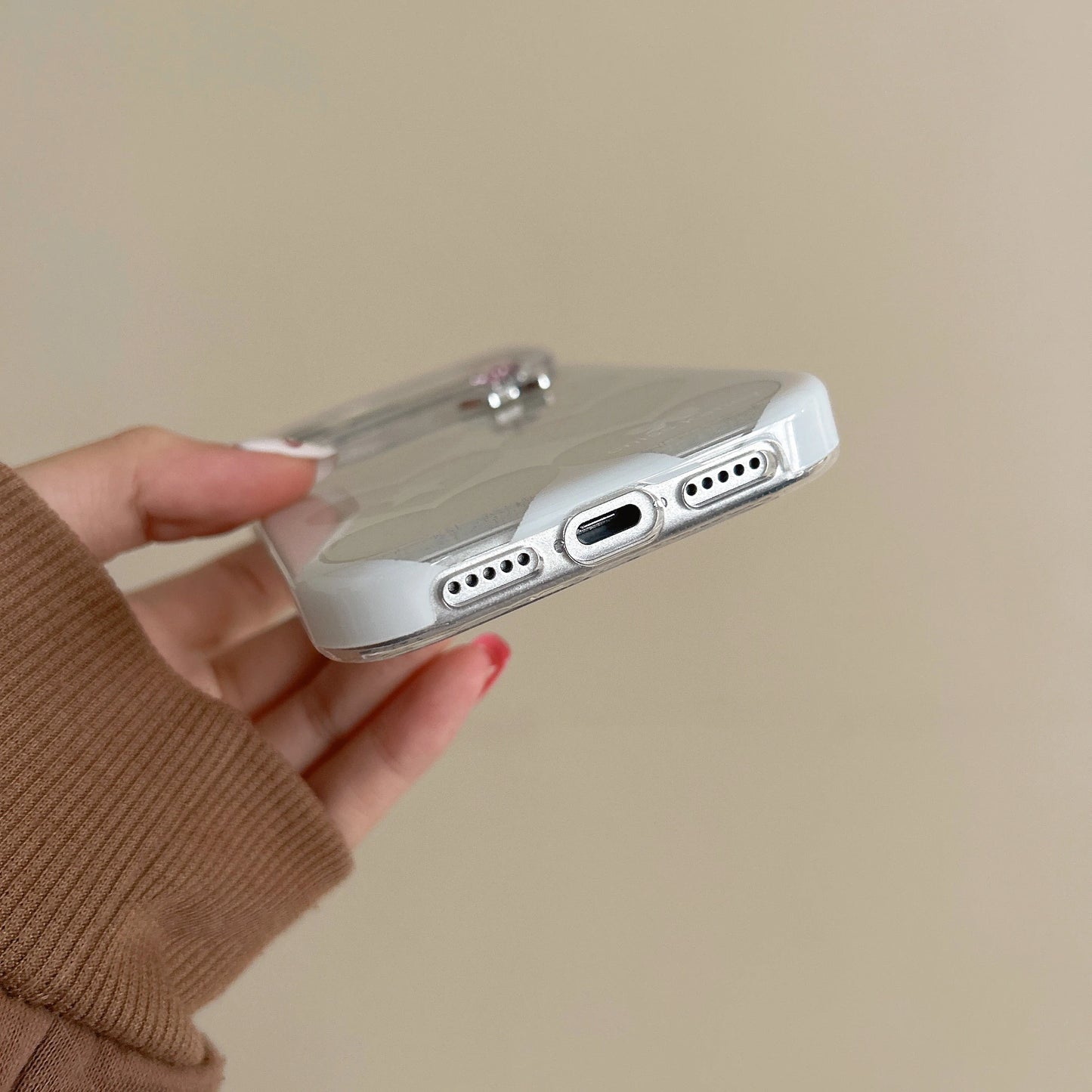 ハートグリッター iPhoneケース｜スタービジューアクセント #240312