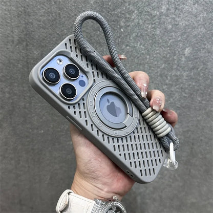 【折りたたみリングスタンド】耐衝撃 iPhoneケース ロープストラップ付き  落下防止 スポーツ風デザイン シリコンケース ｜iPhone対応 #250410