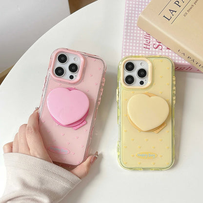 【ハートスタンド付き】クリアスマホケース｜iPhone対応 #250501