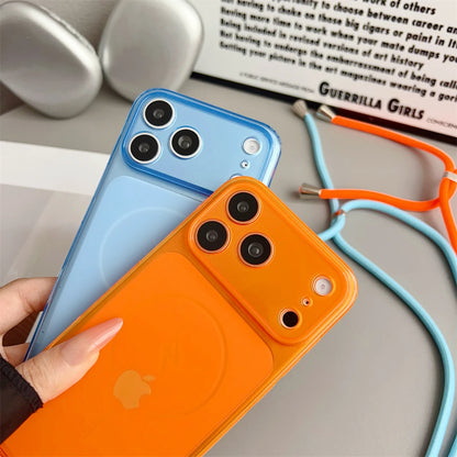 ロングストラップ付き クリア iPhoneケース｜Magnet内蔵・シンプル・ショルダー対応 #230730