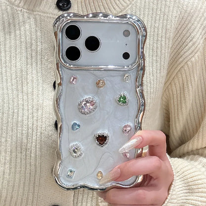 ジュエリー ウェーブフレーム クリア iPhoneケース｜ビジューミックスデザイン #240413